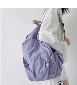 Koreaanse stijl gewassen canvas rugzak minimalistische casual tas zacht groot