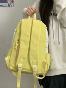 Korean style cute color blocking large capacity student backpack casual school book bag