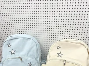 Zaino per studenti minimalista in stile coreano con simpatico motivo a stelle grande borsa.