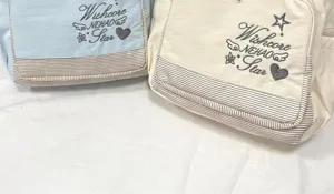 Zaino da studente carino in stile coreano con ricamo di stelle, grande borsa scolastica
