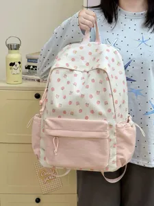 Zaino floreale carino studente casual rosa borsa scuola elegante dolce viaggio zainetto donna