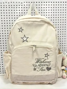 Zaino in tela con stelle stile coreano carino per donne e studenti, grande capacità casuale.