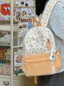Zaino in tela con stampa di arance per ragazze, grazioso zainetto da viaggio casual, borsa.