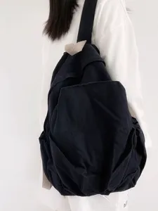Koreaanse gewassen canvas rugzak voor vrouwen, casual effenkleurige studententas forens.