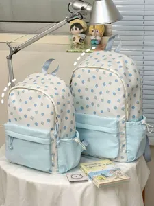 Zaino carino coreano a pois, bellissima borsa casual per la scuola. Ottima grande capacità.