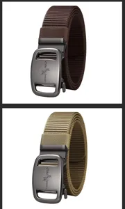 Herren taktischer Nylon Gürtel mit automatischer Metallschnalle, robuste Business Hose.