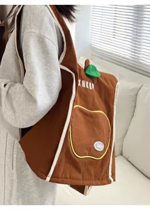 Mochila tipo chaleco en forma de manzana bonita de estilo coreano para mujeres, bolso versátil.