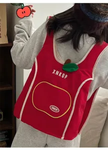 Mochila bonita en forma de manzana para mujer, bolso de viaje elegante y escolar práctico.