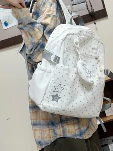 Zaino da studente in stile coreano con stampa di stelle, grande borsa casual per ragazza.