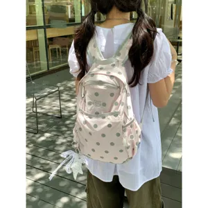 Korean style ins polka dot backpack cute student lightweight casual daypack school bag
