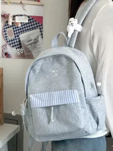 Zaino da scuola stile coreano per studenti, elegante grande zaino casual minimalista.