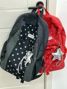 Estiloso mochila escolar de topos para estudiantes, ligero viaje casual ordenador portátil