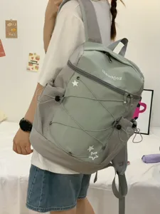Korean style Y2K niche backpack versatile lightweight school bag casual commuter daypack for women