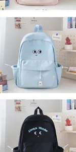 Korean style cute cartoon school backpack with large capacity for student campus daily use.