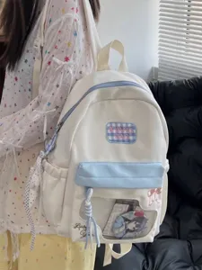 Sac a dos Ita transparent mignon pour femmes grande capacite sac d ecole blanc