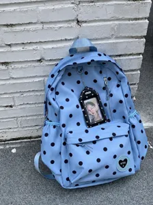 Zaino a pois in stile coreano grande capacità borsa scolastica leggero zainetto casual