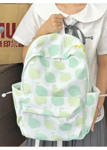 Zaino scolastico con stampa di frutta carina coreana per studenti, grande borsa casual