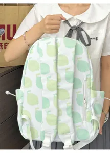 Zaino carino stile coreano con stampa limone per studenti, leggero grande capacità casual.