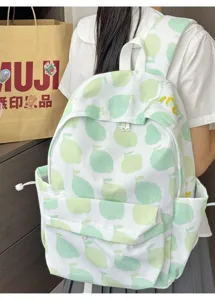 Zaino scuolastico con stampa di frutta carina coreana per studenti, leggero e grande capacità