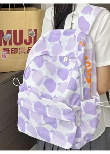 Zaino scolastico con stampa di frutta coreana carino grande capacità borsa vista dettagliata