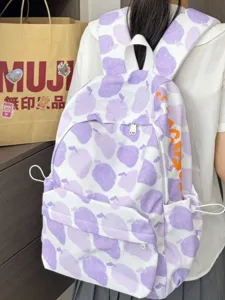 Zaino carino in stile coreano con motivo di frutta leggero grande capacità per studenti