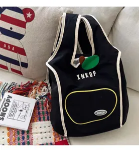 Mochilla de chaleco de manzana estilo coreano para mujer lindo versátil bolso escolar
