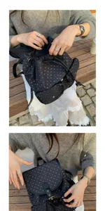 Korean style star print casual backpack for women campus daily lightweight book bag
