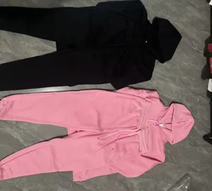 Men's autumn casual sportswear two piece set solid color hooded sweatshirt and pants