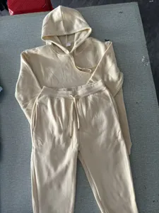 Men casual solid color hoodie and sweatpants two piece set autumn loose sportswear tracksuit outfit