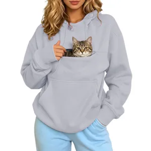 Gedetailleerd overzicht van warme winter fleece huisdier kat zak hoodie voor dagelijks gebruik.