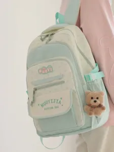 Zaino scolastico in stile giapponese per ragazze, grande capacita verde borsa a zaino.