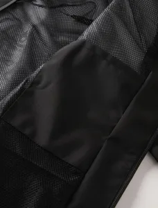 black men windbreaker jacket pocket mesh fabric close up detail lightweight apparel