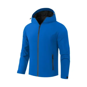 Men's Windproof Hooded Jacket Solid Color Lightweight Breathable Windbreaker Top For Outdoor Climbing Hiking Daily Wear