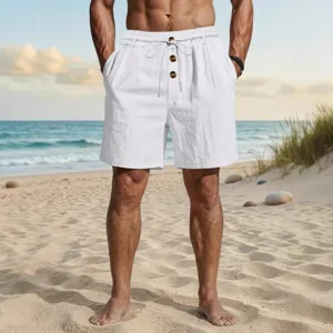 Pantalones Cortos de Playa de Poliéster Casual para Hombre Estilo Americano Holgado Pantalones Cortos Deportivos Lavados