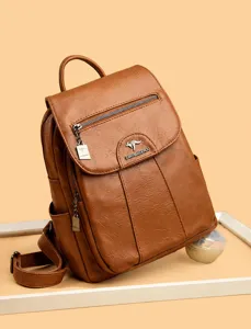 Dames PU leer vintage rugzak casual reis schooltas modieuze dagelijks gebruik