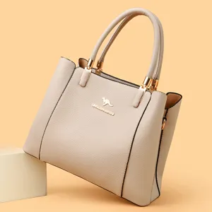 Elegante dames schoudertas van leer, minimalistische grote handtas voor dagelijks gebruik.