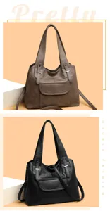 Grote zachte lederen shopper tas stijlvolle casual schoudertas voor dames dagelijks