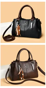Grote dames handtas retro stijl schoudertas elegante PU lederen tas grote capaciteit