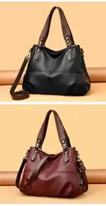 Grosse Damen-Tasche mit Litschi-Muster, vielseitige Schultertasche Umhaengetasche Detail.