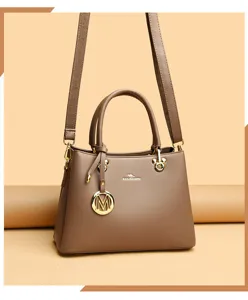 Damen weiche Leder Schultertasche lässige Handtasche mit Griff und verstellbarem Riemen.