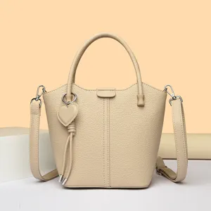 Beige retro leren emmertas vrouwen minimalistische schoudertas crossbody tas nieuw