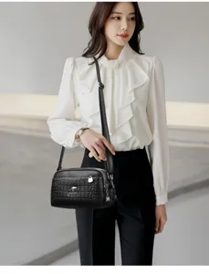 Elegante dames zacht leer schoudertas crossbody, casual multifunctionele handtas.