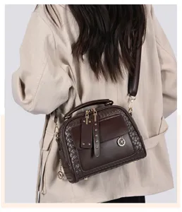 Geweven leer crossbody tas vrouwen luxe designer handtas casual retro schouder schelp tas