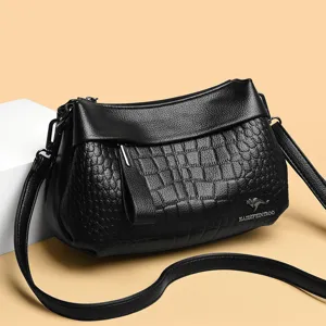 Dames Krokodillenpatroon Schoudertas Mode PU-Lederen Crossbody Tas Zachte Moeder Handtas Retro Woon-werkverkeer Tas