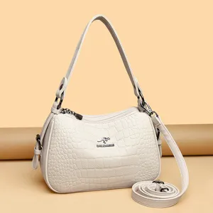 Damentasche Kroko Muster Umhaengetasche PU Leder Schultertasche modische Handtasche
