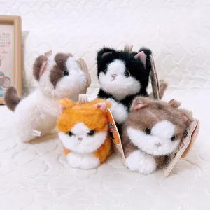 Set di peluche di gatto carino adesivo magnetico frigorifero, bambole morbide per decorazione.