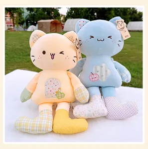 Süßer Flicken Bär Katze Plüschtier Beruhigende Puppe Kissen Geburtstag Geschenk Details