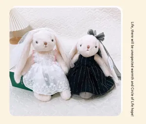 Cute wedding dress lop-eared rabbit plush toy soft stuffed animal doll nice girl gift