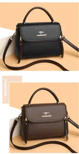Modische weiche Leder Umhängetasche für Damen, elegante Mini Handtasche im schicken Stil.