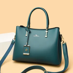 Elegante Damen Handtasche aus Leder, große Kapazität Umhängetasche für Alltag und Büro.